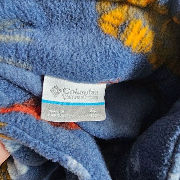 Boys XL Columbia zip up fleece jacket yeti leaves 18 20 - Picture 2 of 4